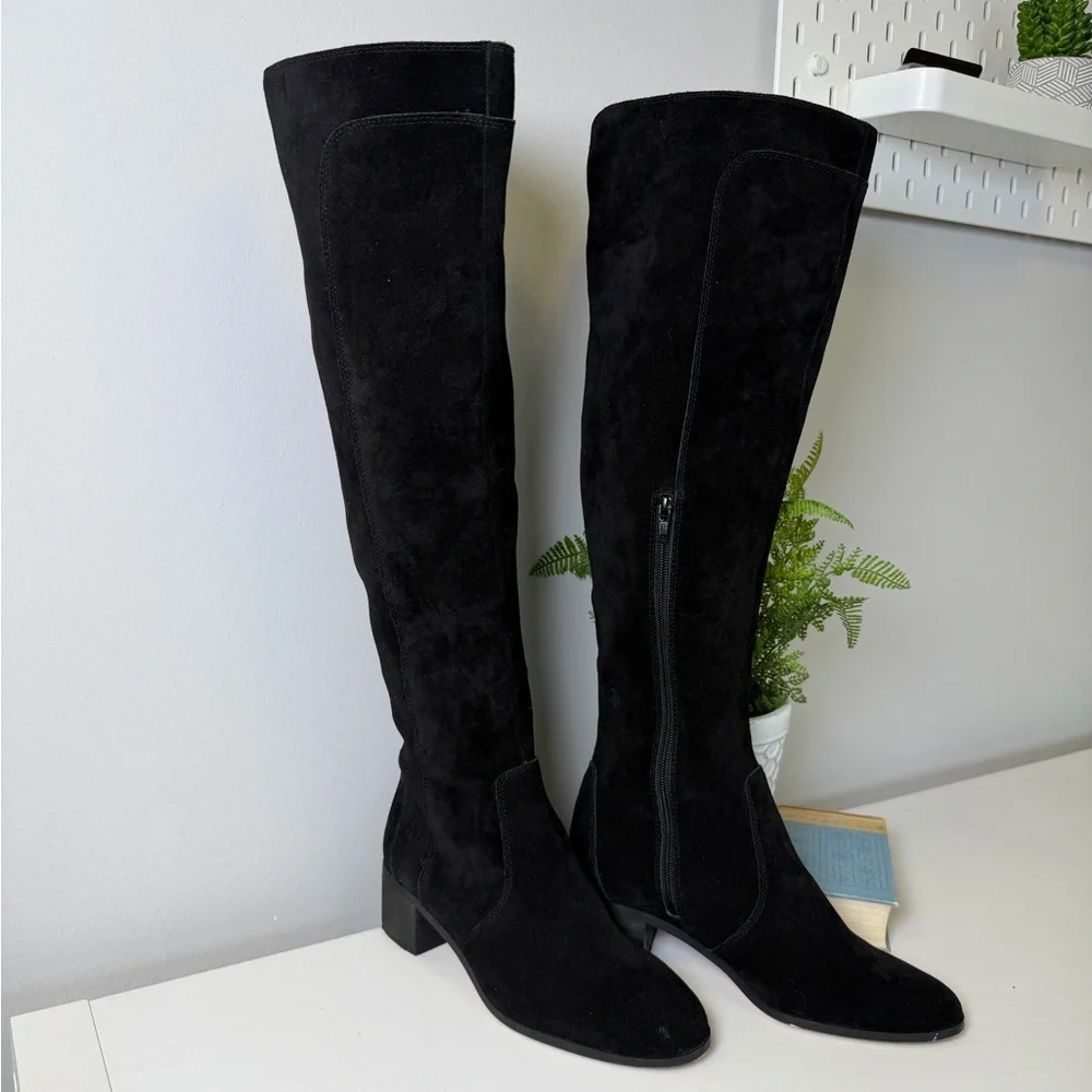 Corso Como Black Suede Over-the-Knee Boots SZ 7.5